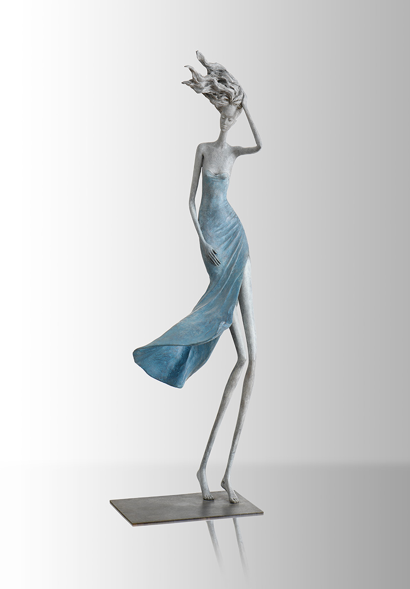 Gone with the wind - Hedwige Leroux - sculpture bronze - Casart