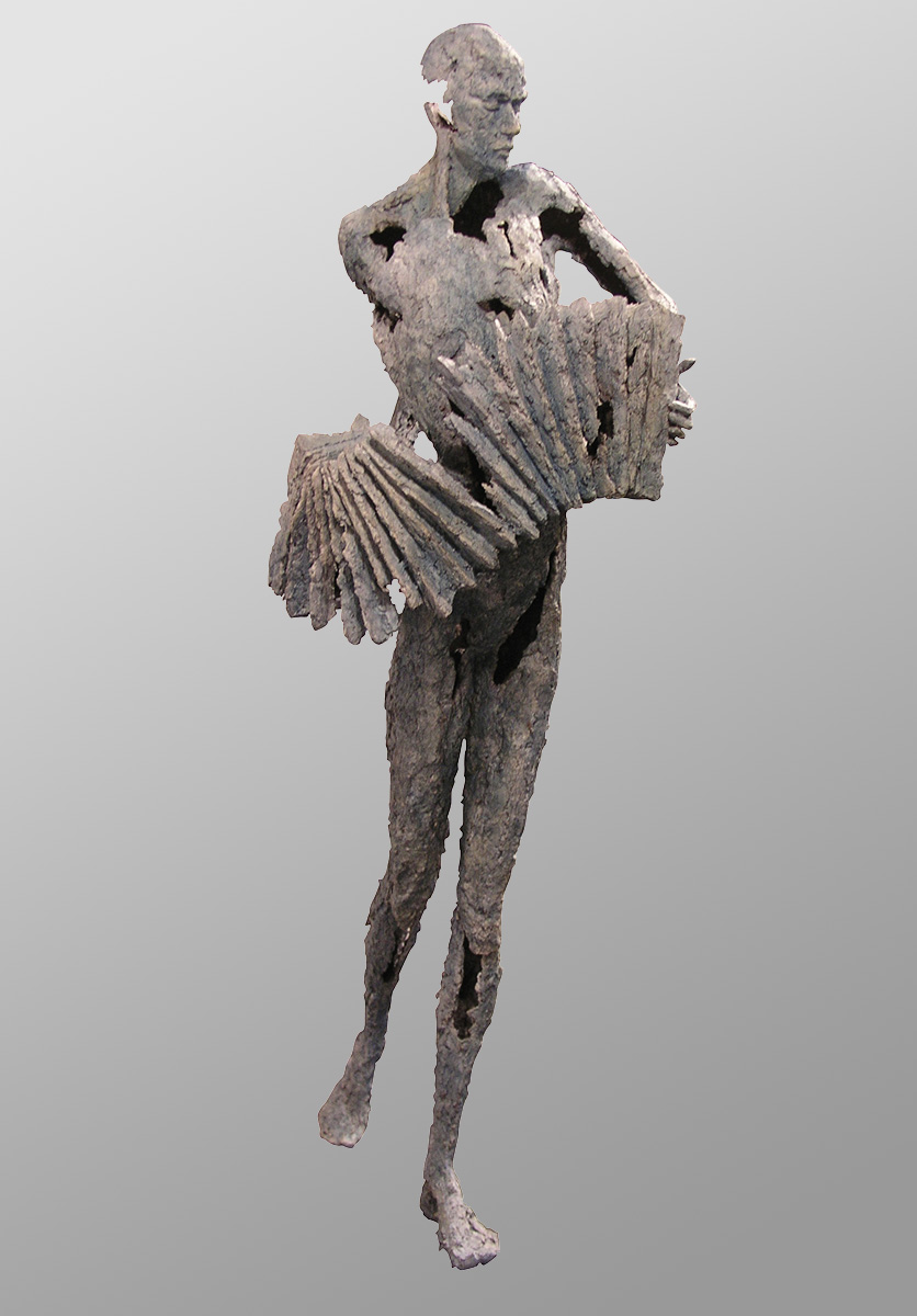 Accordionist - Jacques Van den Abeele - sculpture bronze - Casart